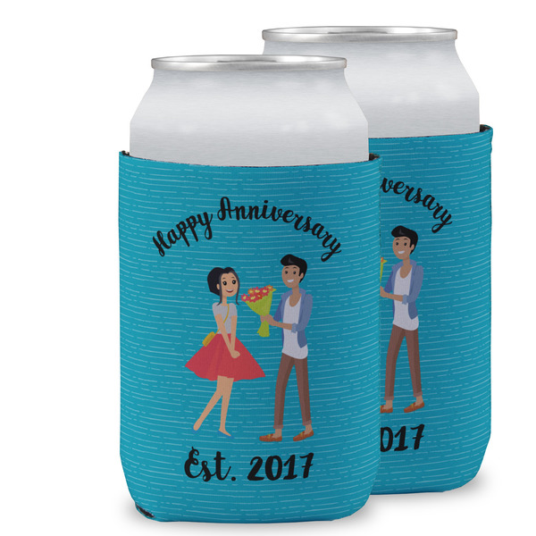 Custom Happy Anniversary Can Cooler (12 oz) w/ Couple's Names