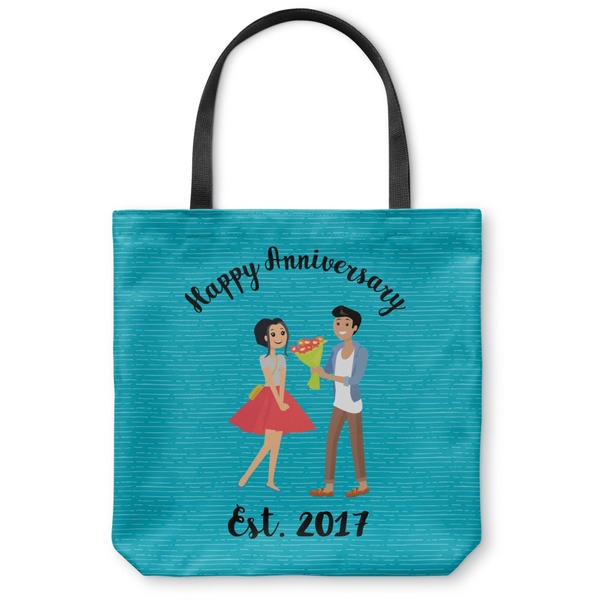 Custom Happy Anniversary Canvas Tote Bag - Small - 13"x13" (Personalized)