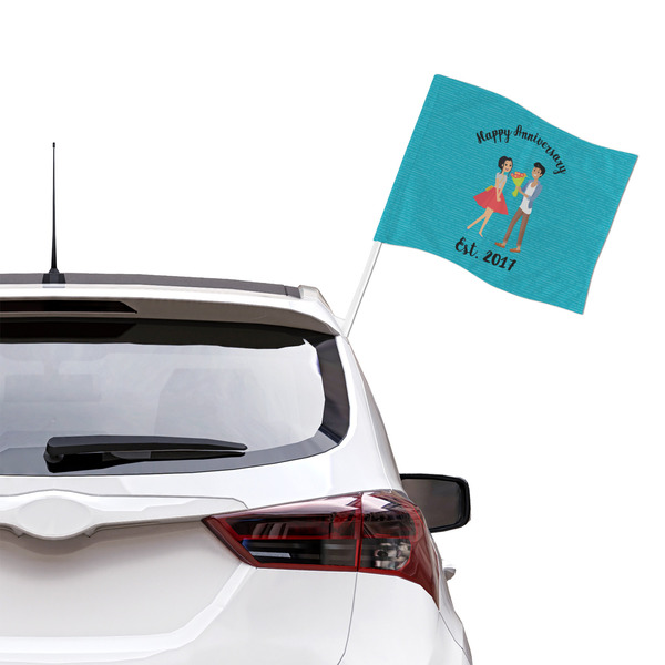 Happy Anniversary Car Flag - Large - LIFESTYLE