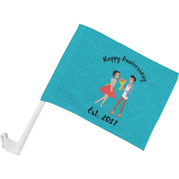 Custom Happy Anniversary Car Flag - Small w/ Couple's Names