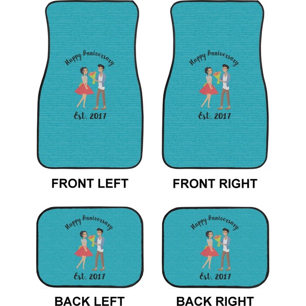 Happy Anniversary Car Floor Mats Set (2F + 2B)