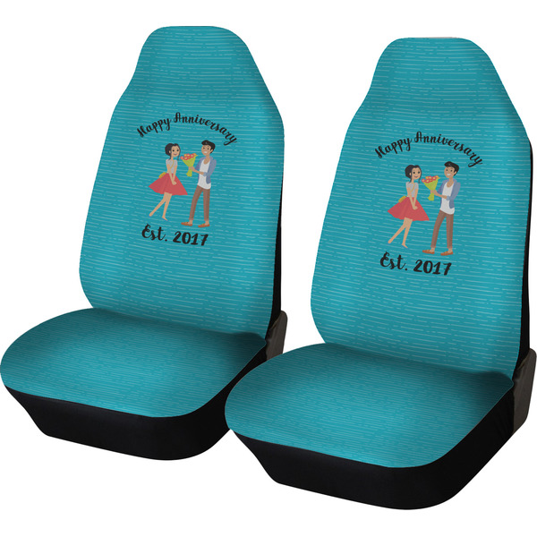 Custom Happy Anniversary Car Seat Covers (Set of Two) (Personalized)