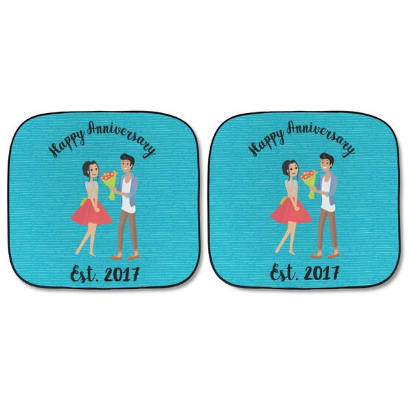 Happy Anniversary Car Sun Shades - FRONT