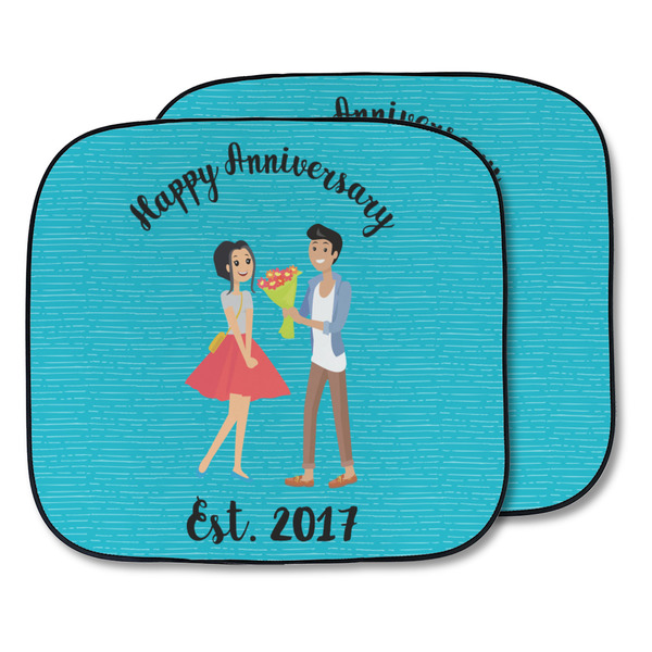 Custom Happy Anniversary Car Sun Shade - Two Piece (Personalized)