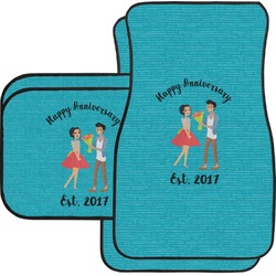 Happy Anniversary Car Floor Mats Set - 2 Front & 2 Back (Personalized)