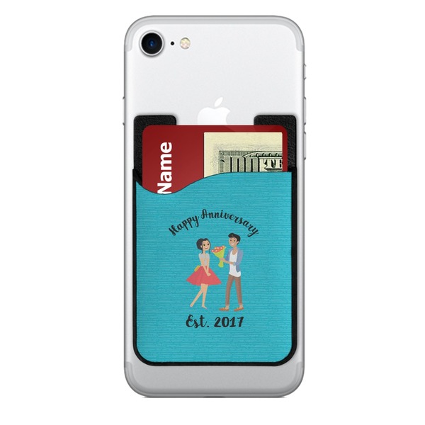 Custom Happy Anniversary 2-in-1 Cell Phone Credit Card Holder & Screen Cleaner (Personalized)