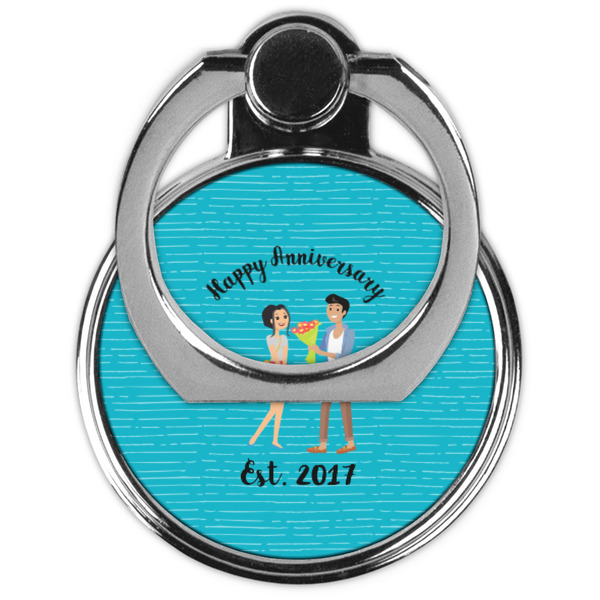 Happy Anniversary Cell Phone Ring Stand & Holder - Front (Collapsed)