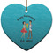 Happy Anniversary Heart Ceramic Ornament w/ Couple's Names