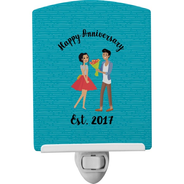 Custom Happy Anniversary Ceramic Night Light (Personalized)
