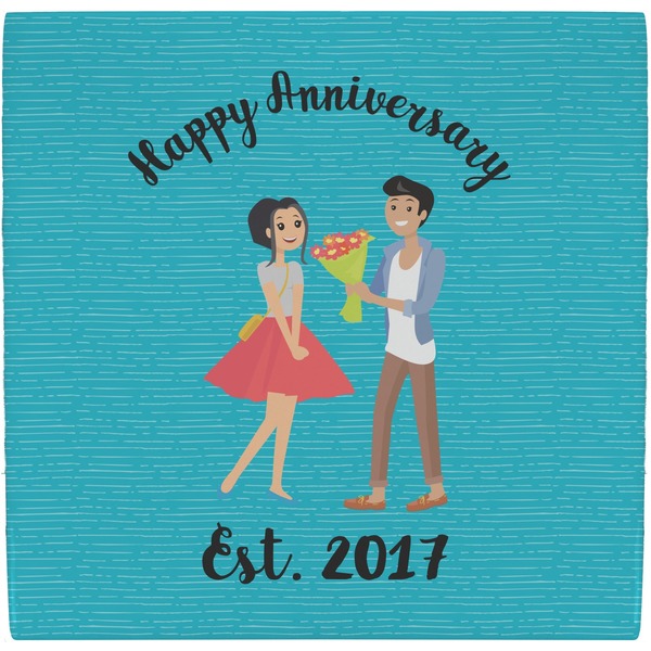 Custom Happy Anniversary Ceramic Tile Hot Pad (Personalized)