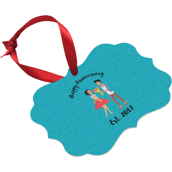 Happy Anniversary Christmas Ornament (Angle View)