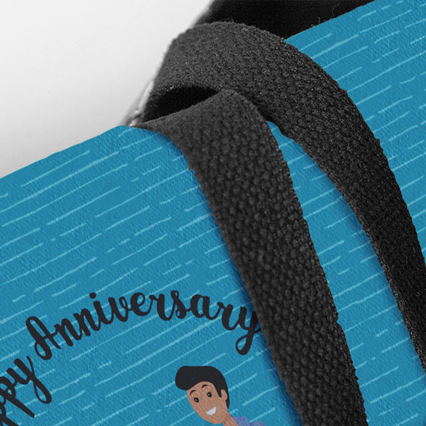 Happy Anniversary Closeup of Tote w/Black Handles