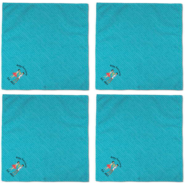 Happy Anniversary Cloth Napkins - Personalized Dinner (APPROVAL) Set of 4