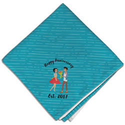 Happy Anniversary Cloth Dinner Napkin - Single w/ Couple's Names