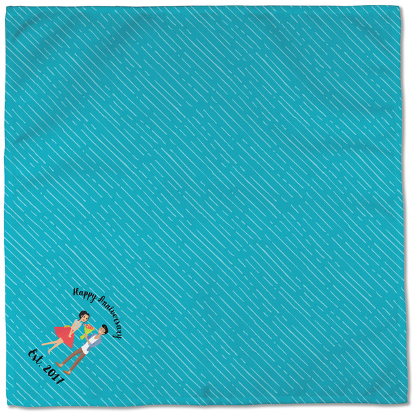 Happy Anniversary Cloth Napkins - Personalized Dinner (Full Open)