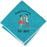 Happy Anniversary Cloth Cocktail Napkin - Single w/ Couple's Names
