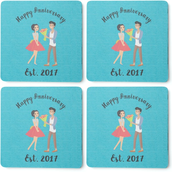 Happy Anniversary Coaster Rubber Back - Apvl