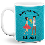 Happy Anniversary 11 Oz Coffee Mug - White (Personalized)