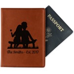 Happy Anniversary Passport Holder - Faux Leather - Double Sided (Personalized)
