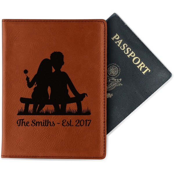 Custom Happy Anniversary Passport Holder - Faux Leather (Personalized)