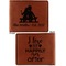 Happy Anniversary Cognac Leatherette Bifold Wallets - Front and Back