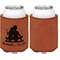 Happy Anniversary Cognac Leatherette Can Sleeve - Single Sided Front and Back