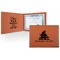 Happy Anniversary Cognac Leatherette Diploma / Certificate Holders - Front and Inside - Main