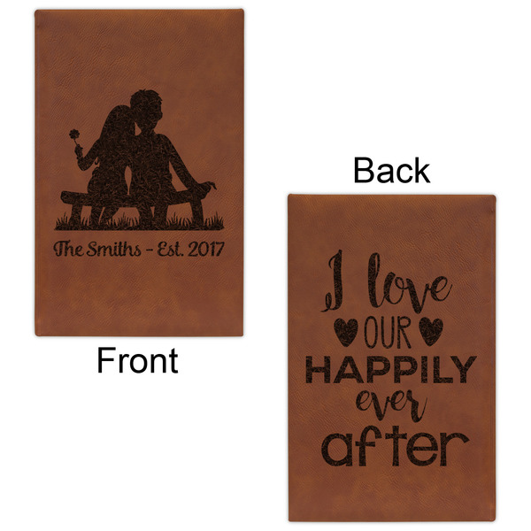 Happy Anniversary Cognac Leatherette Journal - Double Sided - Apvl