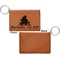 Happy Anniversary Cognac Leatherette Keychain ID Holders - Front Apvl