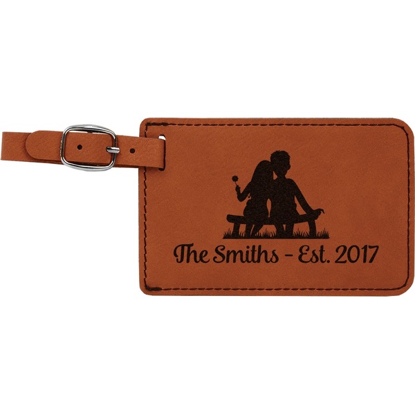 Custom Happy Anniversary Leatherette Luggage Tag (Personalized)