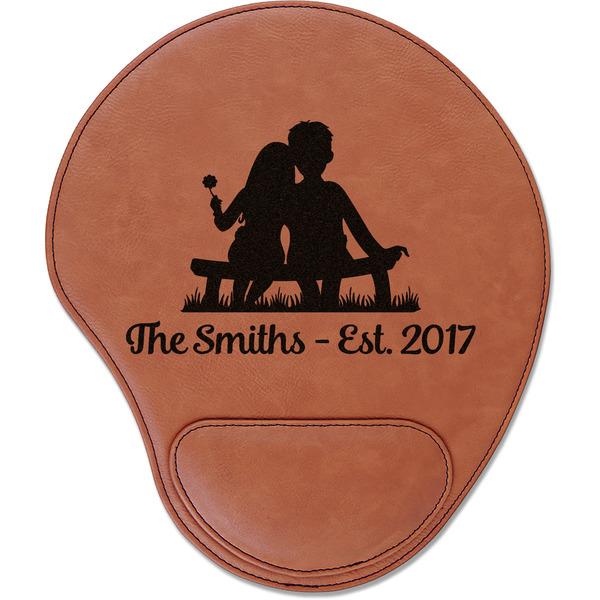 Custom Happy Anniversary Leatherette Mouse Pad with Wrist Support (Personalized)
