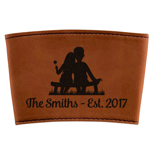 Custom Happy Anniversary Leatherette Cup Sleeve (Personalized)