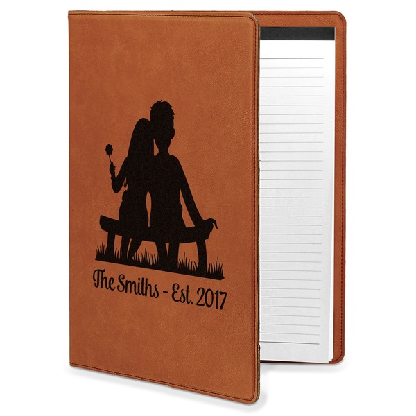 Custom Happy Anniversary Leatherette Portfolio with Notepad - Large - Single Sided (Personalized)