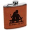 Happy Anniversary Cognac Leatherette Wrapped Stainless Steel Flask