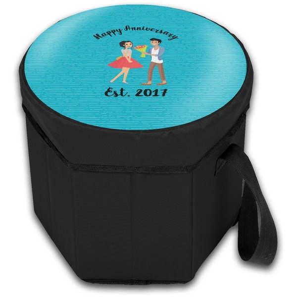 Happy Anniversary Collapsible Personalized Cooler & Seat (Closed)