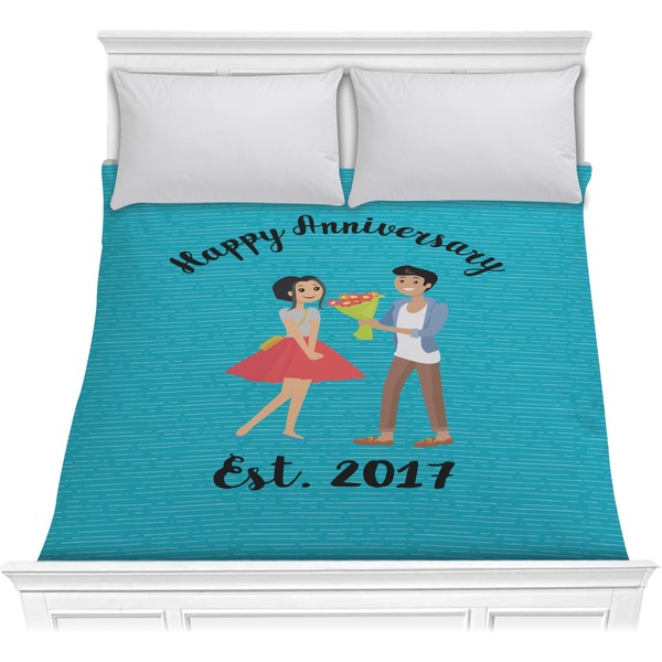 Custom Happy Anniversary Comforter - Full / Queen (Personalized)