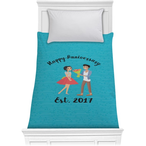 Custom Happy Anniversary Comforter - Twin XL (Personalized)