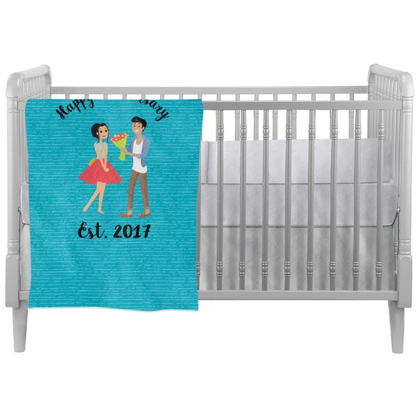 Custom Happy Anniversary Crib Comforter / Quilt (Personalized)