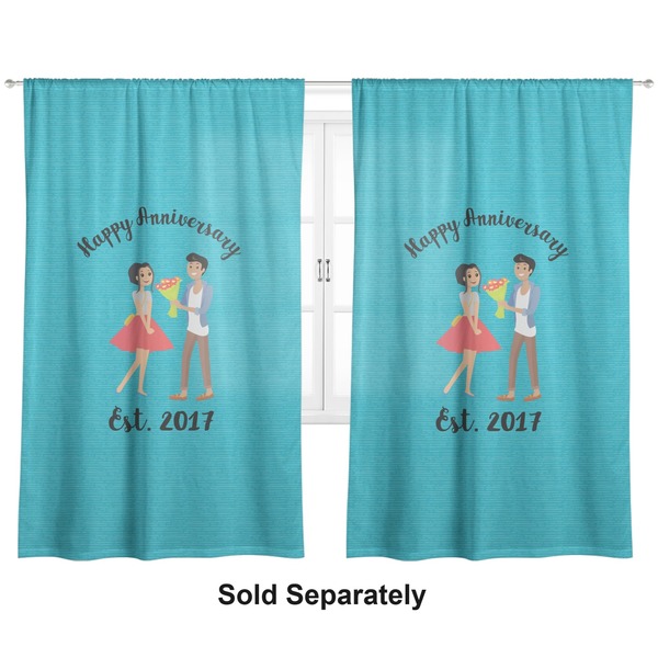 Custom Happy Anniversary Curtain Panel - Custom Size (Personalized)