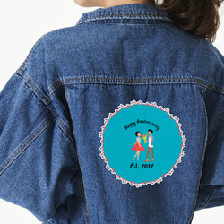 Happy Anniversary Twill Iron On Patch - Custom Shape - 2XL - Set of 4 (Personalized)