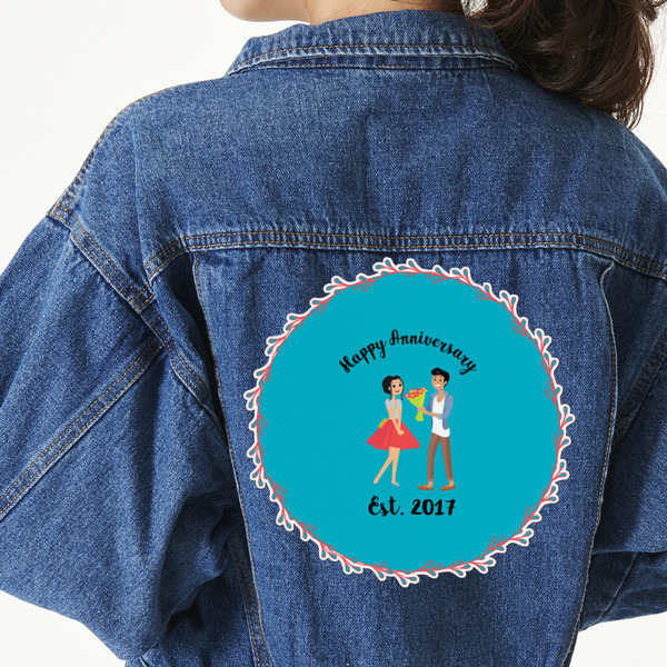 Custom Happy Anniversary Twill Iron On Patch - Custom Shape - 3XL (Personalized)