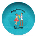 Happy Anniversary Microwave Safe Plastic Plate - Composite Polymer (Personalized)