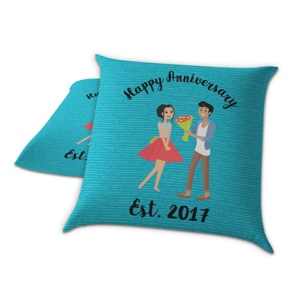Happy Anniversary Decorative Pillow Case - TWO