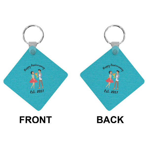 Happy Anniversary Diamond Keychain (Front + Back)