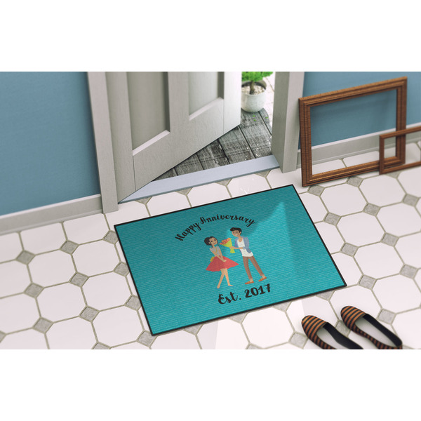 Happy Anniversary Door Mat Lifestyle