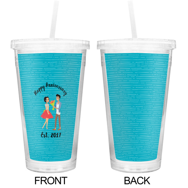 Happy Anniversary Double Wall Tumbler with Straw - Approval