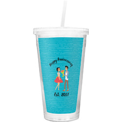 Happy Anniversary Double Wall Tumbler with Straw (Personalized)