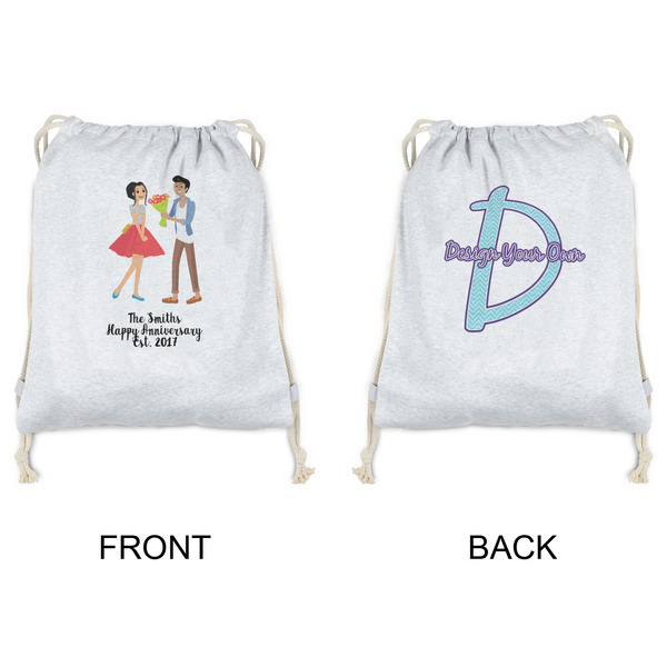 Happy Anniversary Drawstring Backpacks - Sweatshirt Fleece - Double Sided - APPROVAL