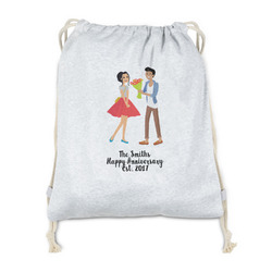 Happy Anniversary Drawstring Backpack - Sweatshirt Fleece - Double Sided (Personalized)