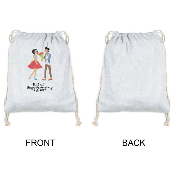 Happy Anniversary Drawstring Backpacks - Sweatshirt Fleece - Single Sided - APPROVAL